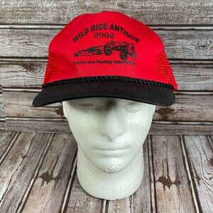 Vtg WILD RICE ANTIQUE 2002 North Dakota Snapback Trucker Cap Hat Men OSFA NWOT
